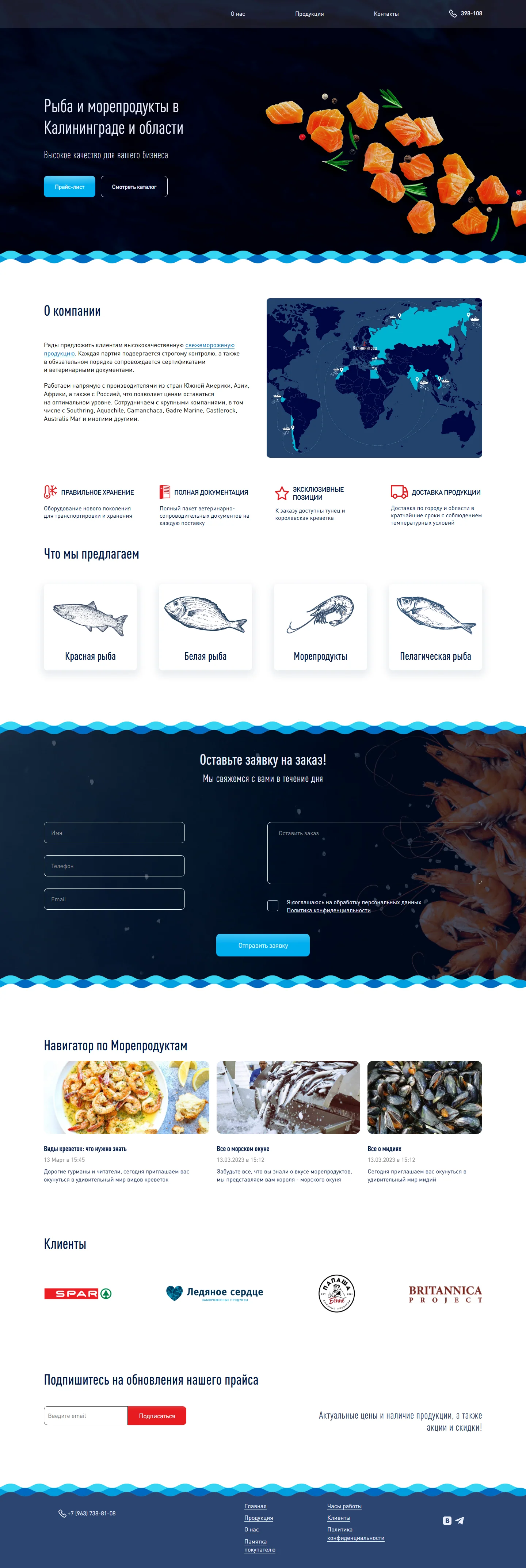 Сайт ZapFish до переделки, страница целиком